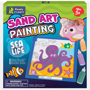 READY 2 LEARN Sand Art Painting | Sea Life | 4 Underwater Scenes | 10 Colors - Sand Art Kits for Kids Ages 4-8