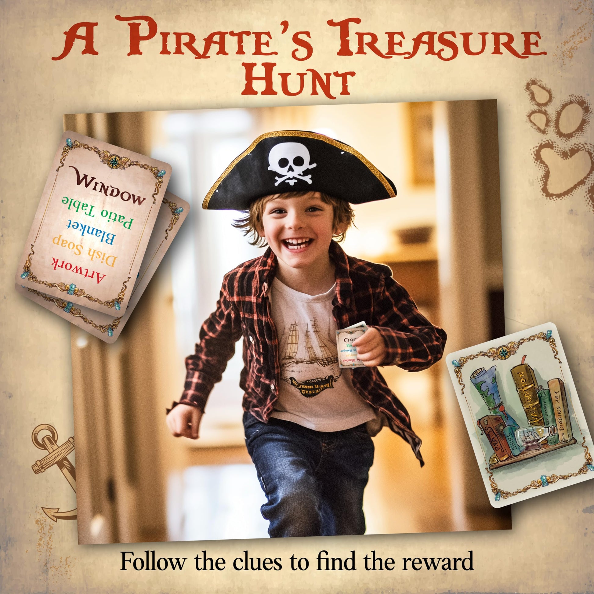 Word Treasures - Pirate Toys and Scavenger Hunt Games for Kids | Ages 4-8+, 1-4 players | Use for Sight Word Games, a Treasure Hunt, Memory Games or