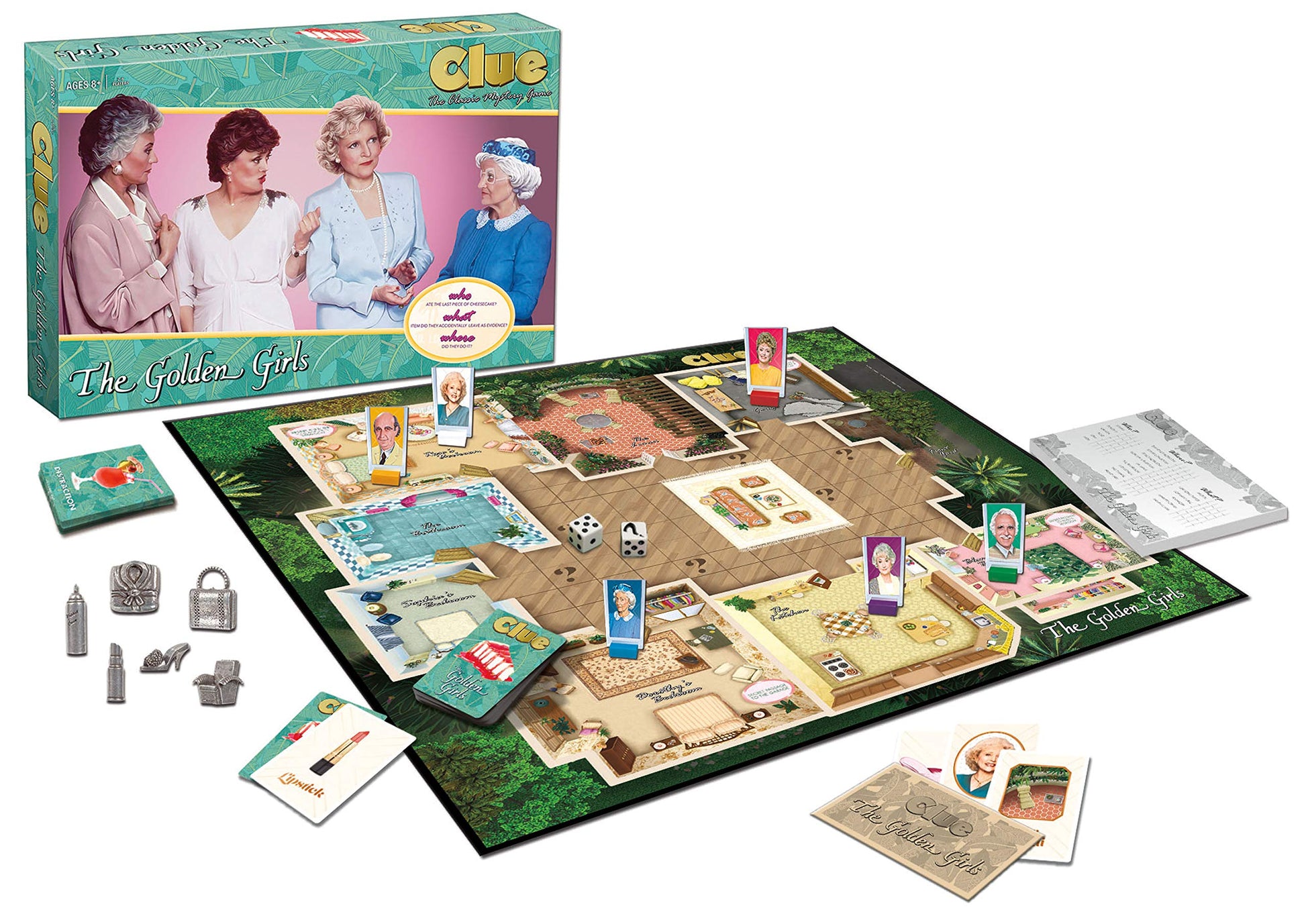 Clue The Golden Girls Board Game | Golden Girls TV Show Themed Game | Solve The Mystery of Who Ate The Lastpiece of Cheesecake |Officially Licensed