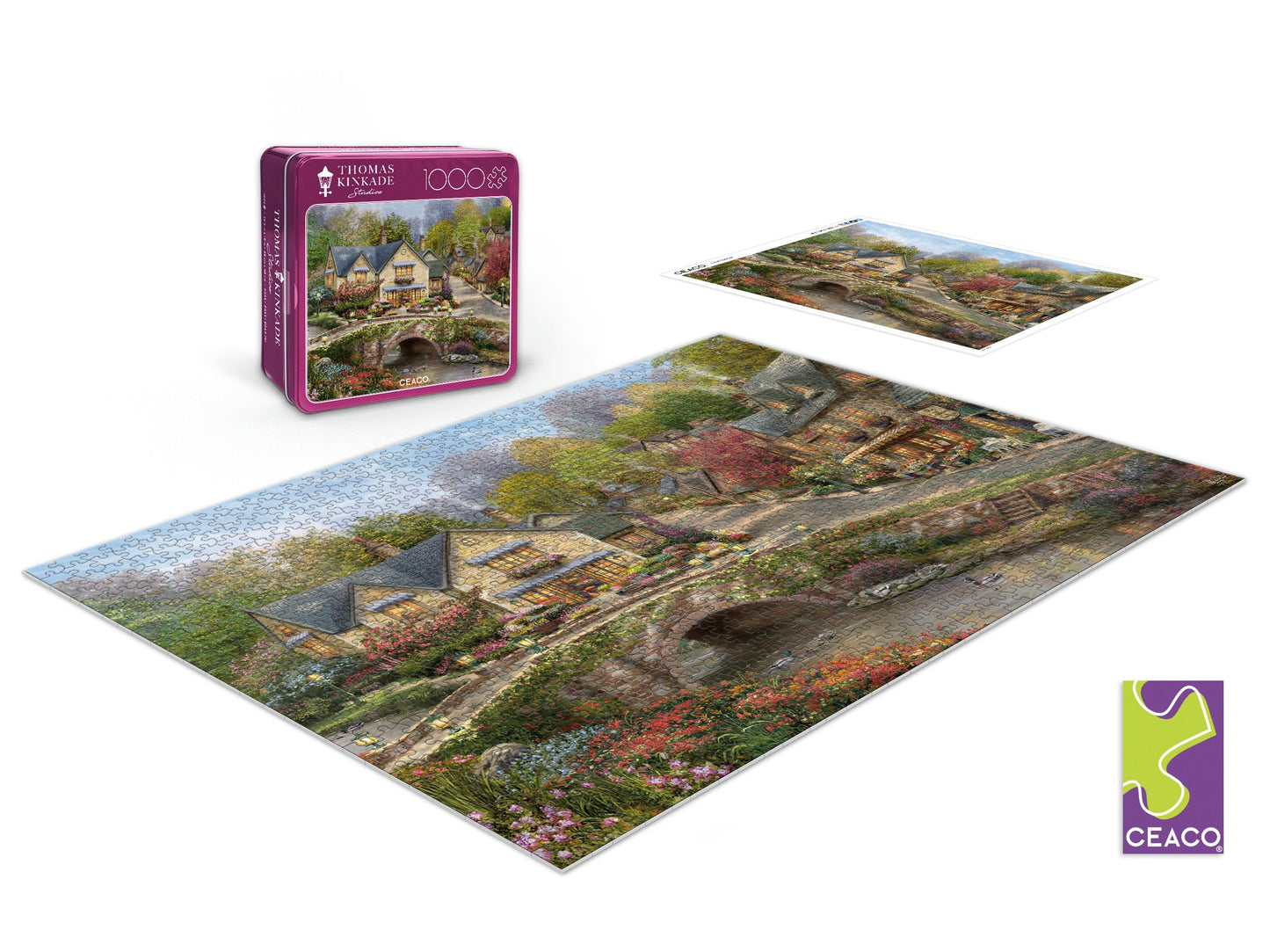 Buffalo Games - Thomas Kinkade Summer in Cobblestone - 1000 Piece Puzzle