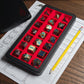 Forged Dice Co. Reliquary Large Divided Dice Case with Dice Tray for Polyhedral Dice Sets - 21 Felt-Lined Chambers - Magnetic Lid Closure - Metal Dice