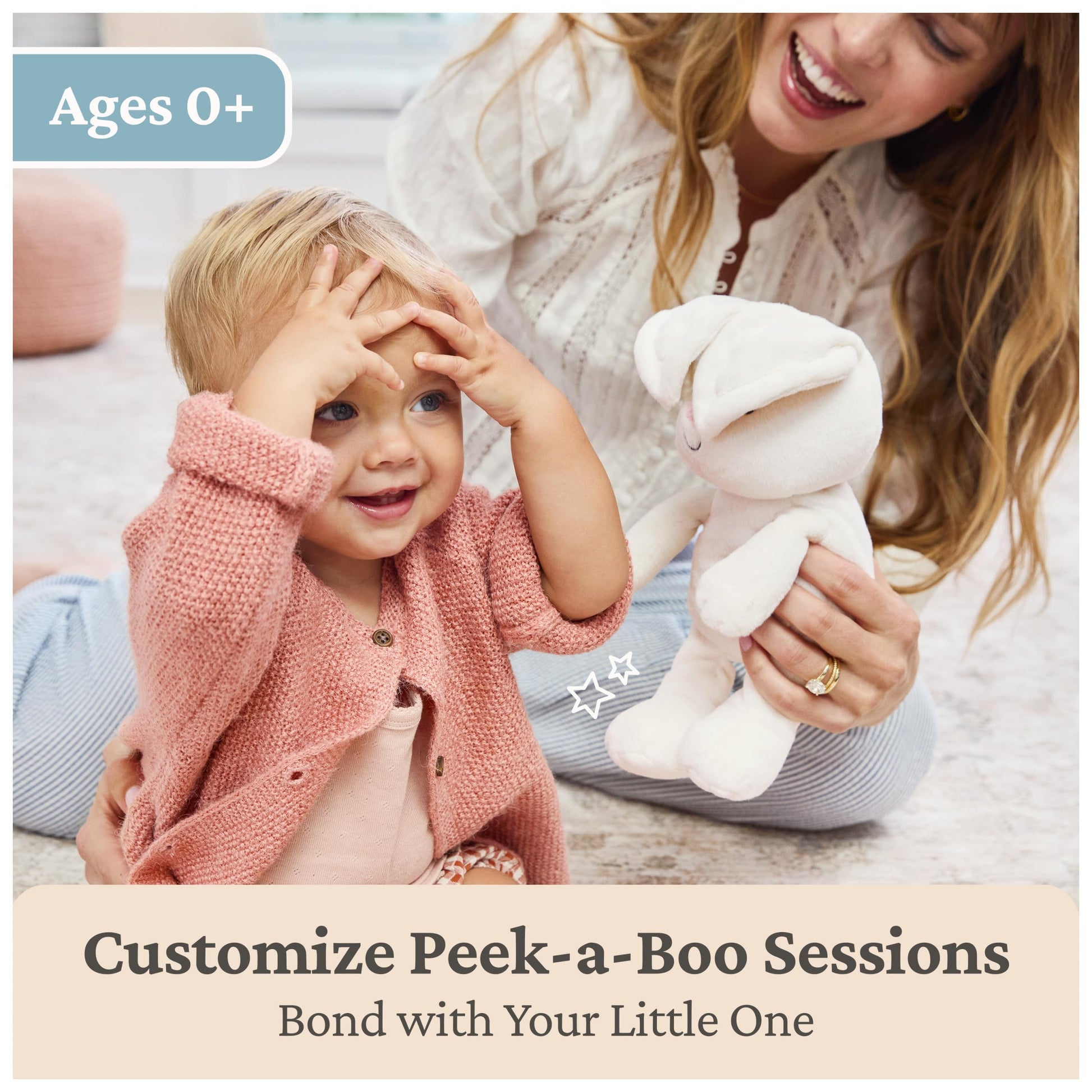 GUND Baby Peek-a-Boo Flora 7-Inch Bunny Squeeze-Activated Plush Toy