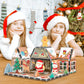 PicassoTiles Magnetic Tiles Gingerbread House Holiday Character Action Figures Santa, Snowman, Deer Winter Theme Construction Kit Magnet Building