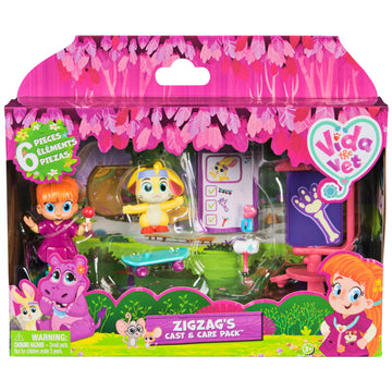 Vida the Vet Zag's Cast & Care Pack with Life & Zig Zag Action Figures & Doctor Kit Accessories, Kids Toys for Girls & Boys Ages 3 and Up, One Size