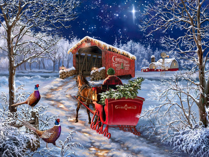 Springbok Starry Winter Night 1000 Piece Jigsaw Puzzle for Adults