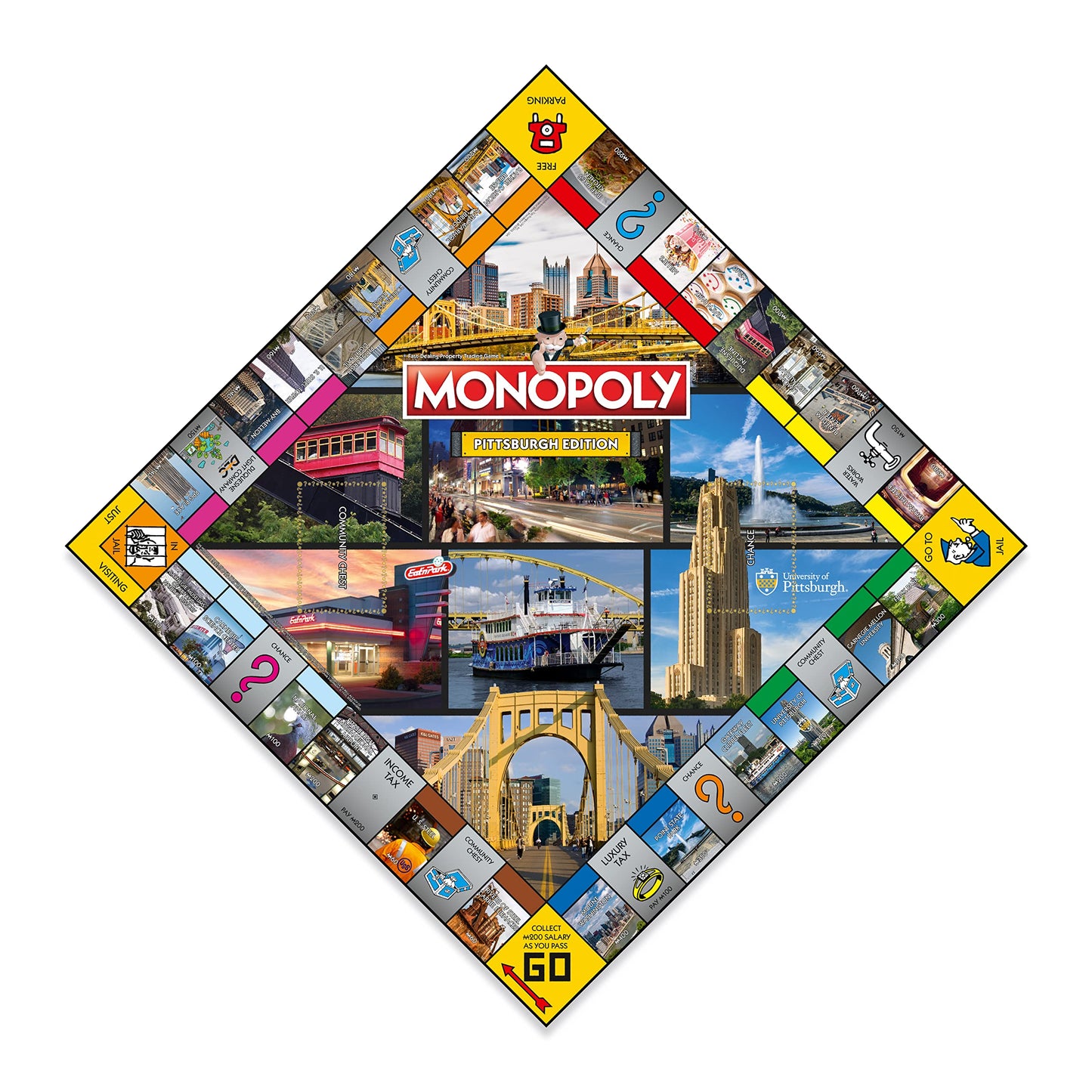 Monopoly Board Game Pittsburgh Edition: 2-6 Players Family Board Games for Kids and Adults, Board Games for Kids 8 and up, for Kids and Adults, Ideal