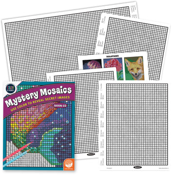 MindWare Color by Number Mystery Mosaics Book 15 - Number-Guided Hidden-Image Coloring Activity Book, Ages 6+