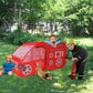 Fire Truck Pop Up Kids Tent & Lights, Children's Firetruck Play House