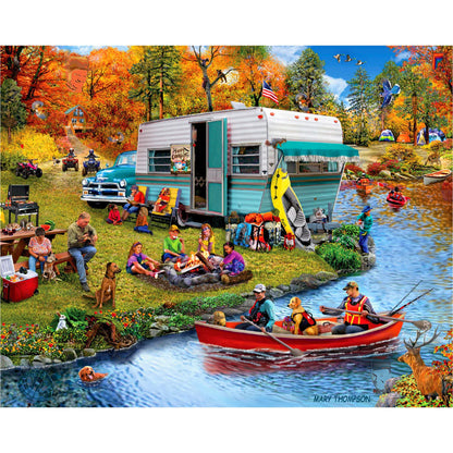White Mountain 1000 Piece Jigsaw Puzzle Autumn and Fall Lake, Seek & Find