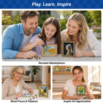 TOSY Picture Cube Floral Masterpieces: 6-in-1 Magnetic Picture Puzzle, 80 Blocks, 480 Puzzle Faces, 0.6in, B043, Seamless UV Art, Display-Ready Frame