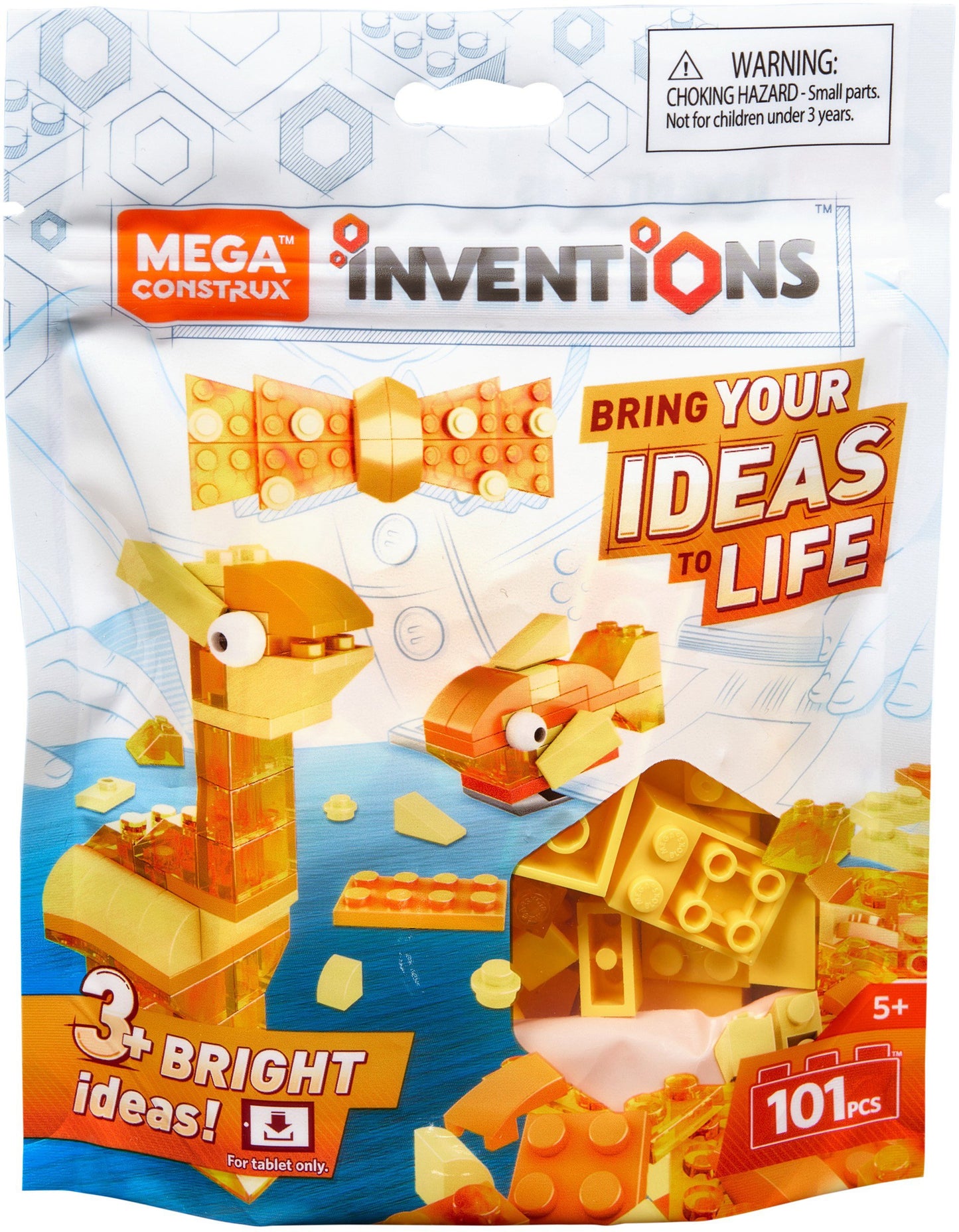 Mega Construx FWP22 Inventions Yellow Brick Building Set