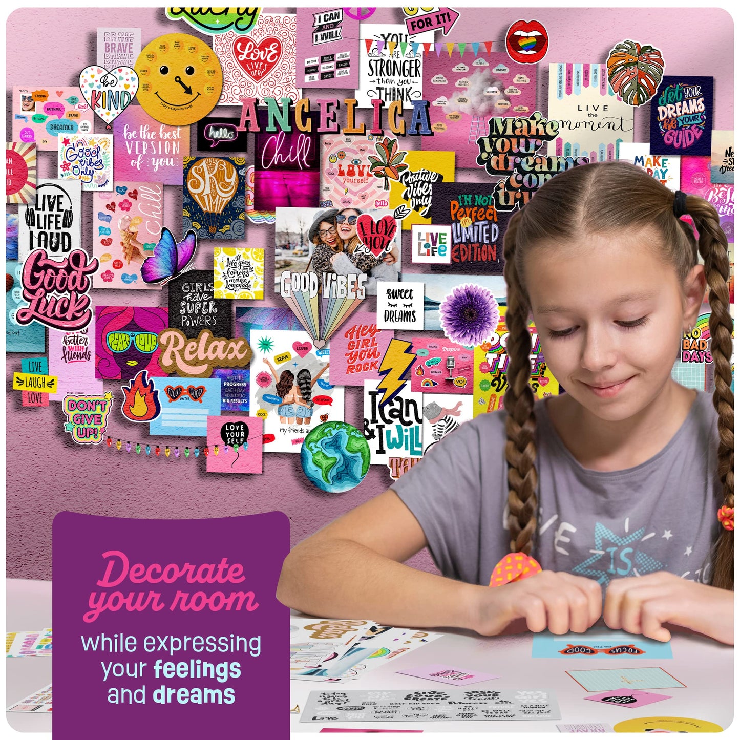 Pretty Me Wall Collage Kit for Teen & Tween Girls - Arts Craft Easter Gift Ideas for Age 11, 12,13, 14, 15, 16 Year Old Girl - Birthday Gifts