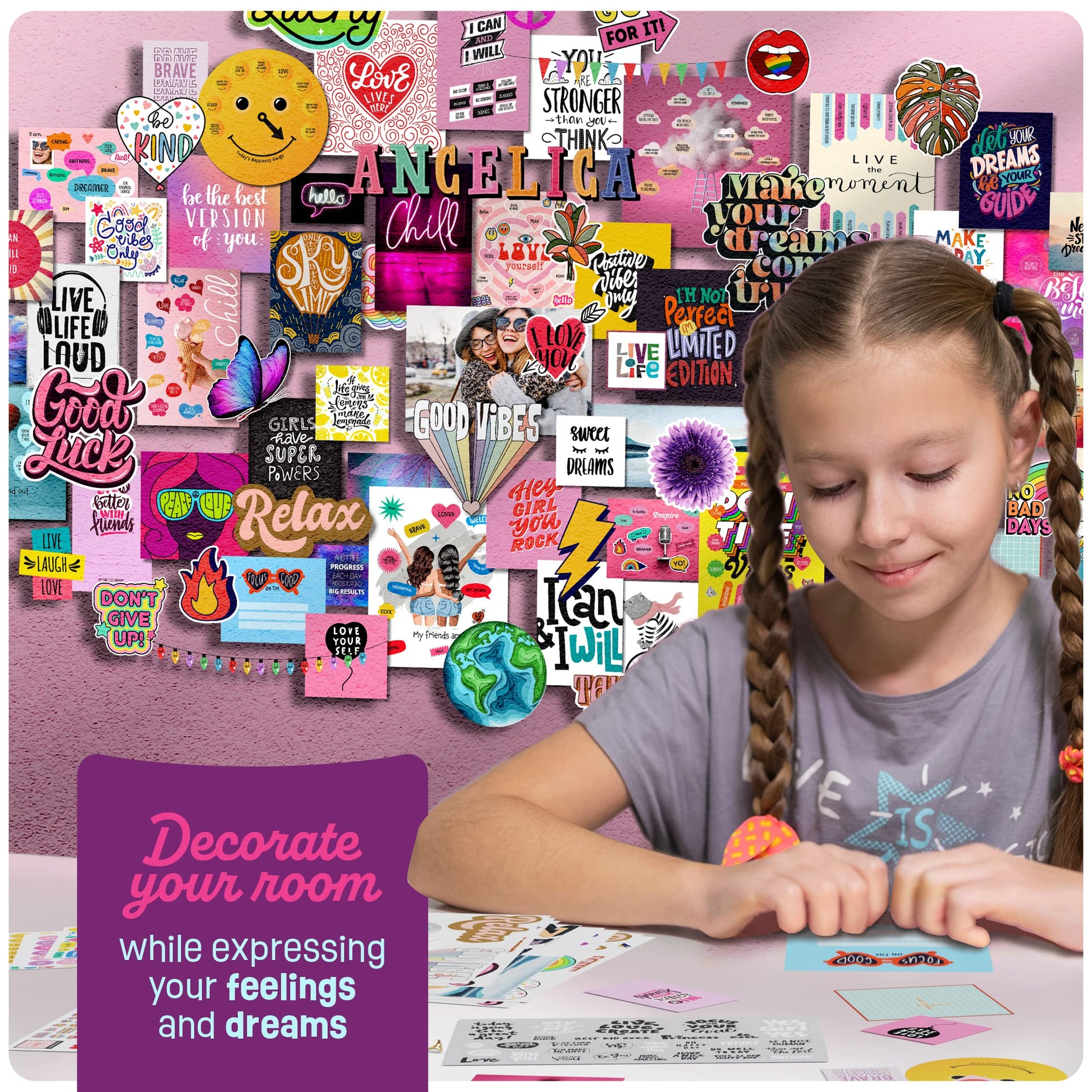 Pretty Me Wall Collage Kit for Teen & Tween Girls - Arts Craft Easter Gift Ideas for Age 11, 12,13, 14, 15, 16 Year Old Girl - Birthday Gifts