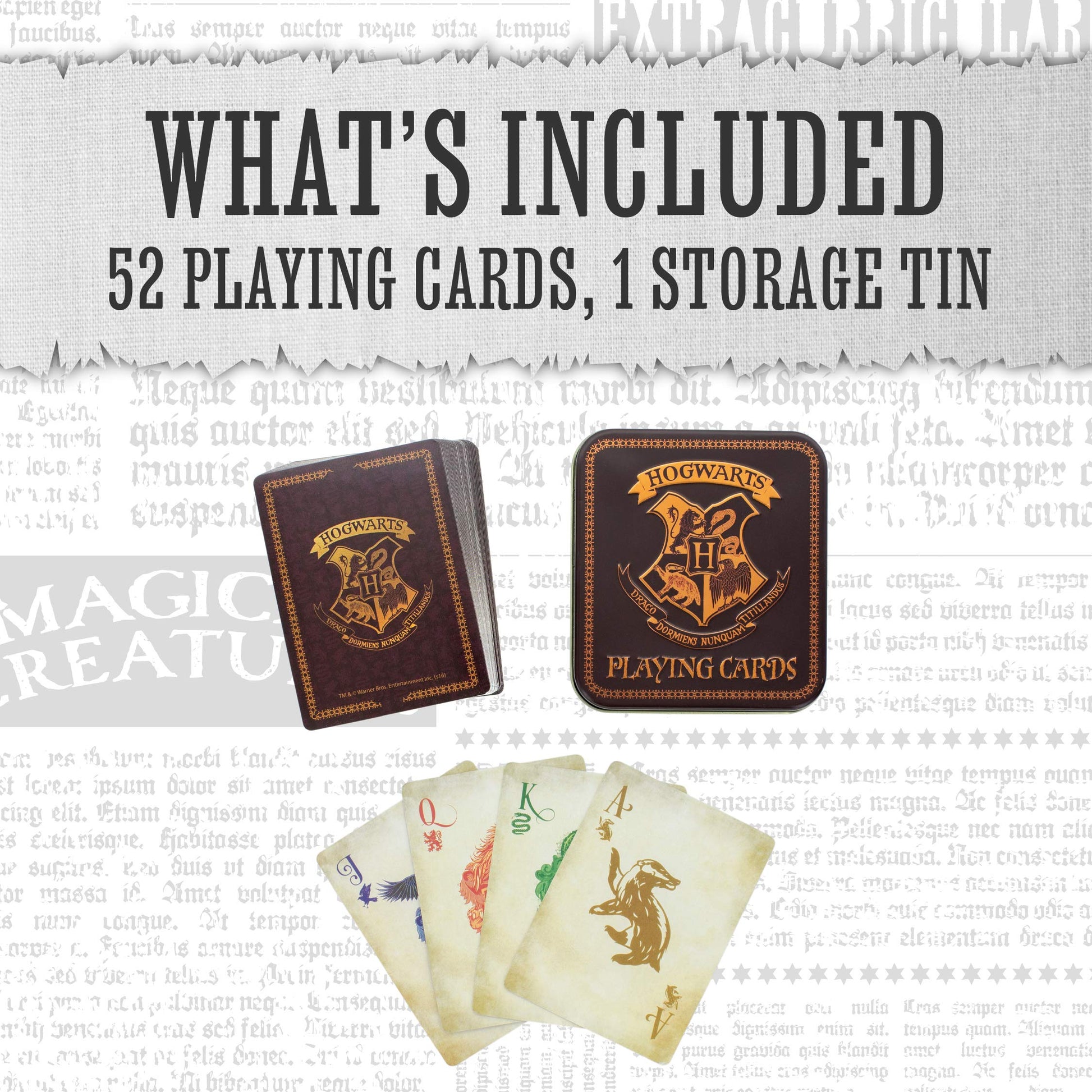 Paladone Harry Potter Playing Cards with Hogwarts House Symbols