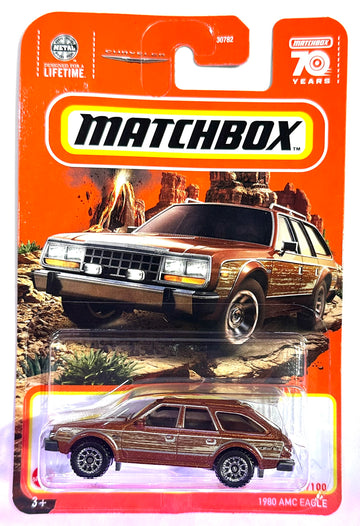 Matchbox - AMC Eagle - Brown Wood Panel - Matchbox 70 Years - 2023 - Mint/NrMint - Ships Bubble Wrapped in a Correctly Sized Box
