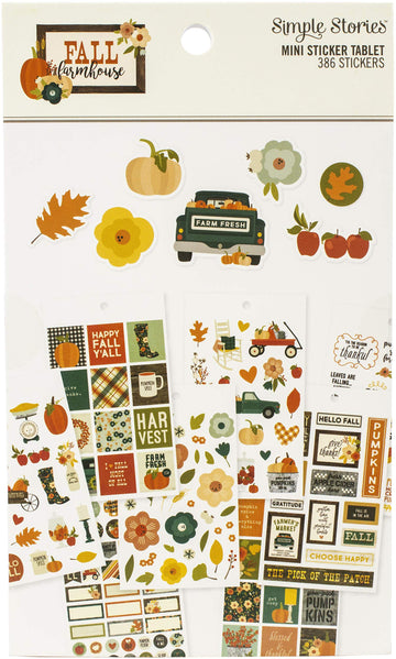 Fall Farmhouse Mini Sticker Tablet 386/Pkg-