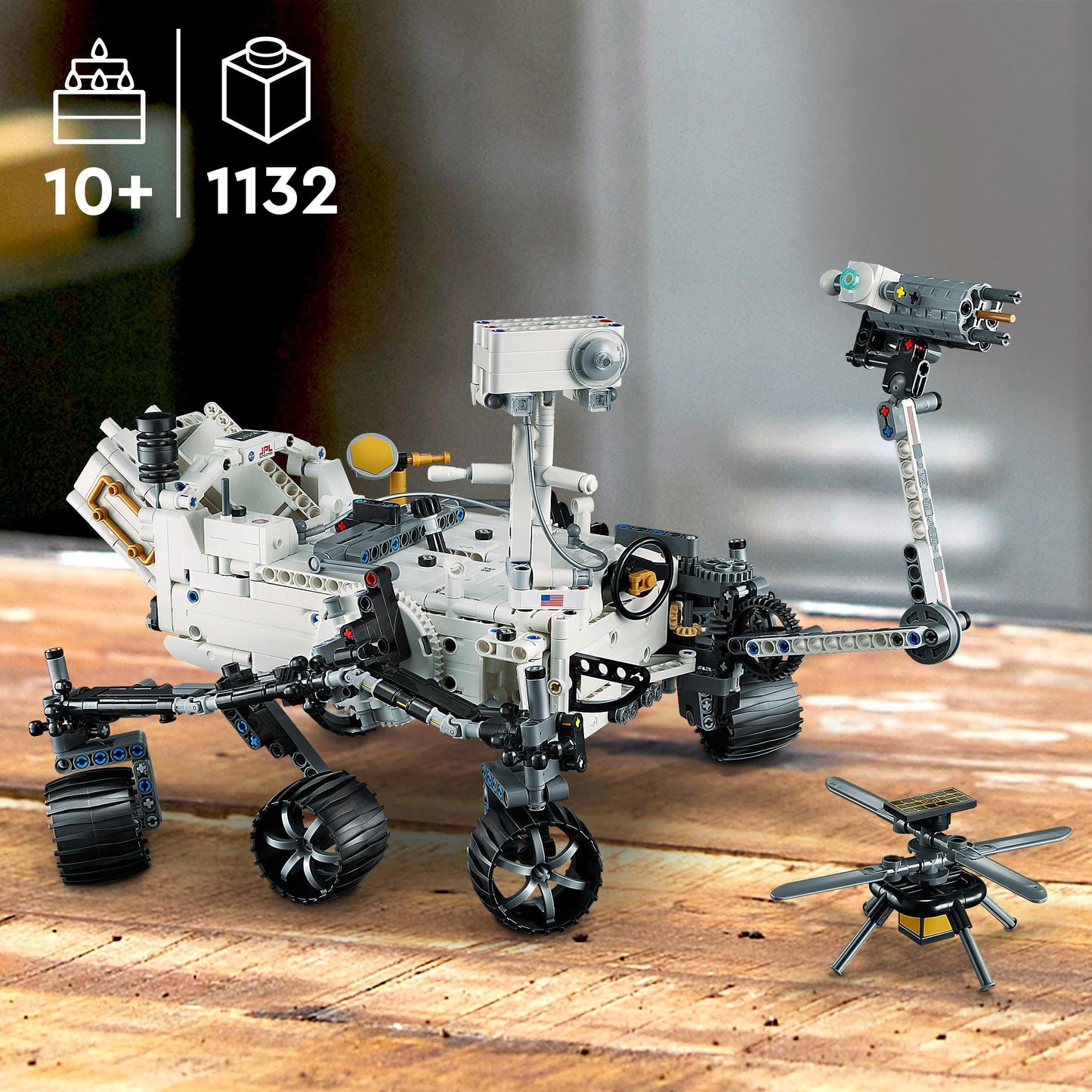 Lego Technic NASA Mars Rover Perseverance Space Model with AR Application Experience, Construction Toy Vehicle Science and Engineering, Gift for Boys
