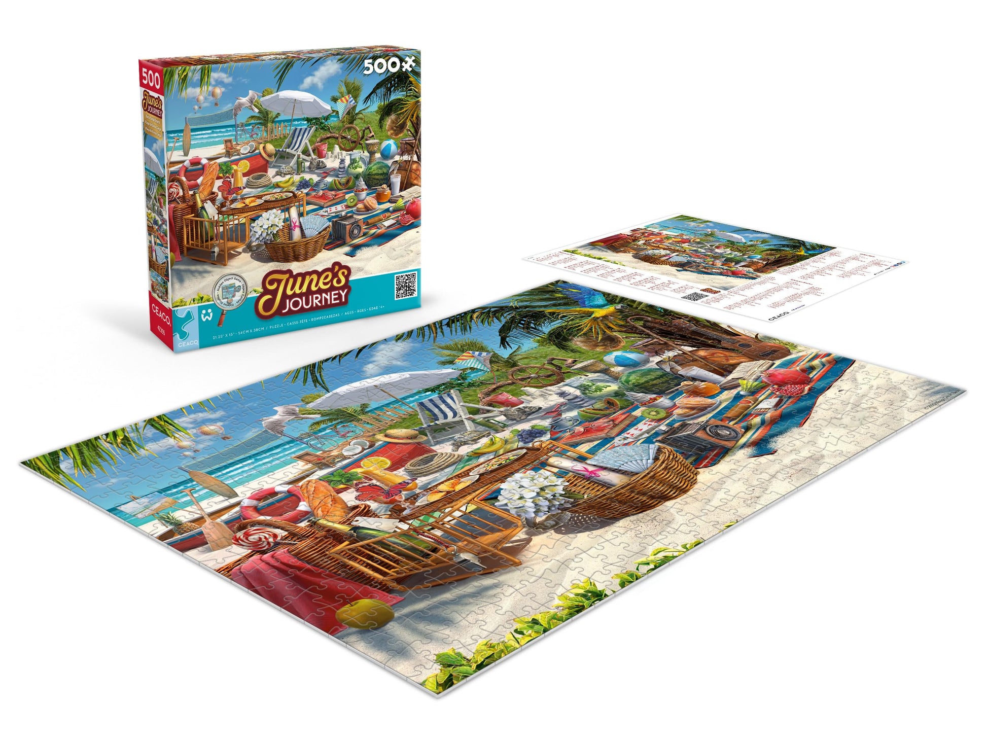 Ceaco - June's Journey Boca Ciega Beach - 500 Piece Puzzle for Adults