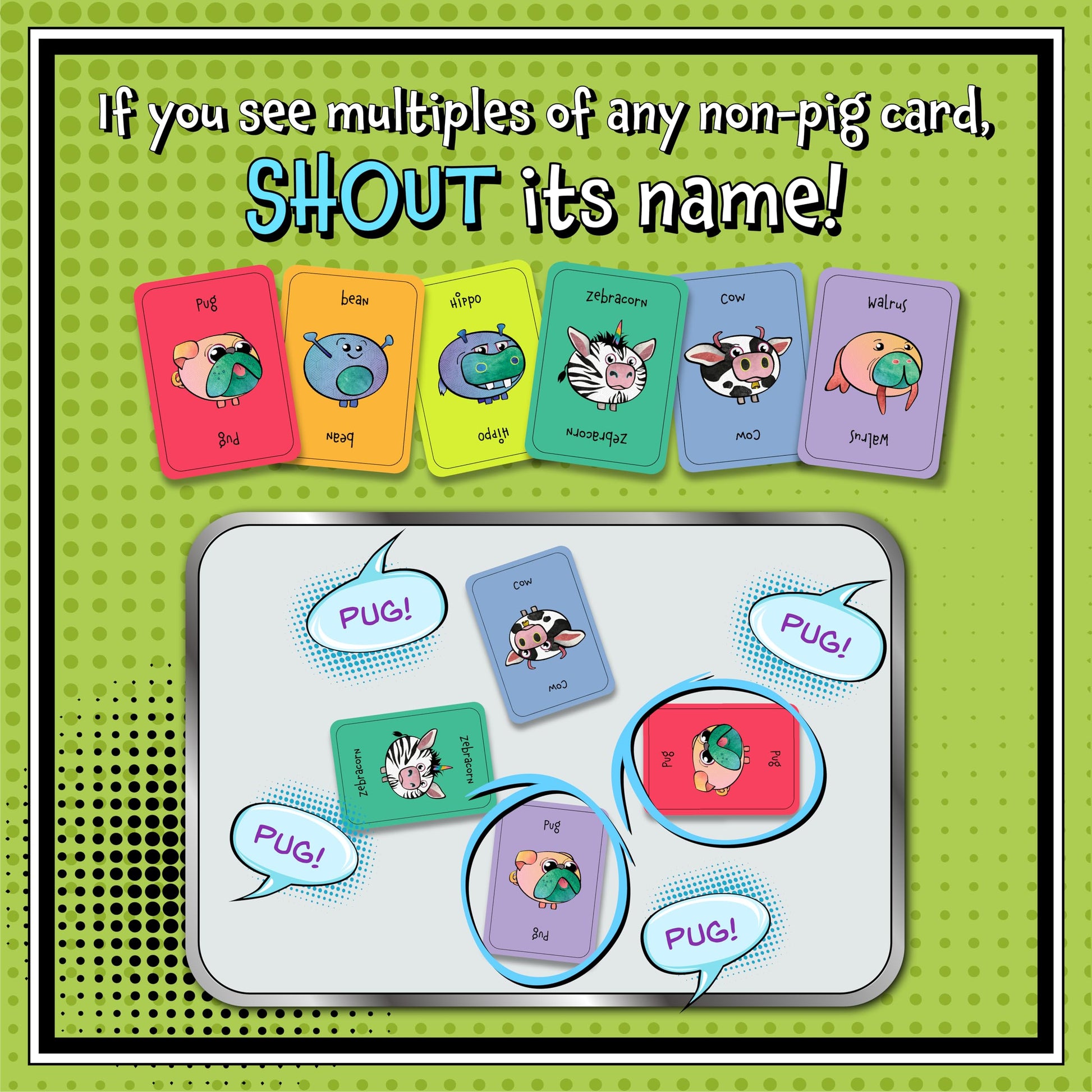 Spank The Pig! - Hilarious & Fun Family Card Game for Kids, Teens & Adults, Funny Fast Paced Games for 2-7 Players
