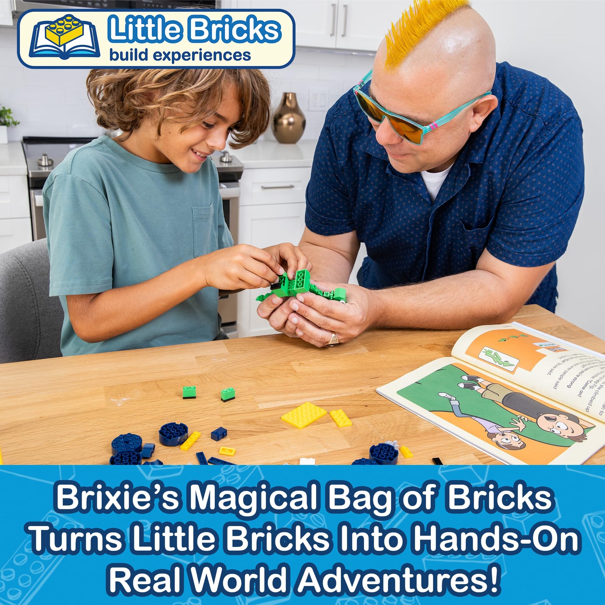 Little Bricks Build Experience, The Adventures of Brixie and Fig | Interactive Reading & Building Blocks Toy for Children & Kids, Gift for Boys &