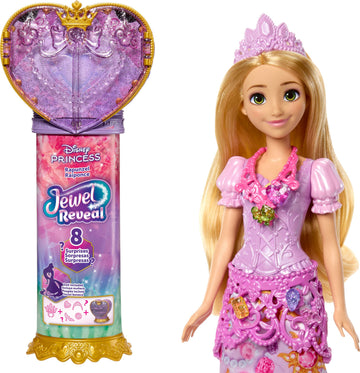 Mattel Disney Frozen Elsa Ice Skating Fashion Doll & Accessories with 8 Surprises, Including Snowflake Gem Box, Ring for Child & Play Pieces