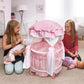 Badger Basket Pavilion Doll Bed for Dolls - Includes Padded Mat - Durable, Stylish Toy Furniture with Canopy for Pretend Play & Décor for Kids Ages 3+