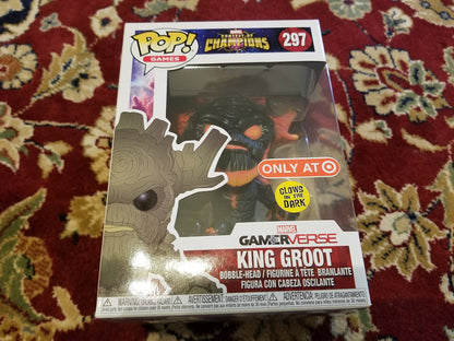 Funko 26845 Marvel-Contest of Champions-King Groot (Glows in The Dark) Figure, Multi-Colour