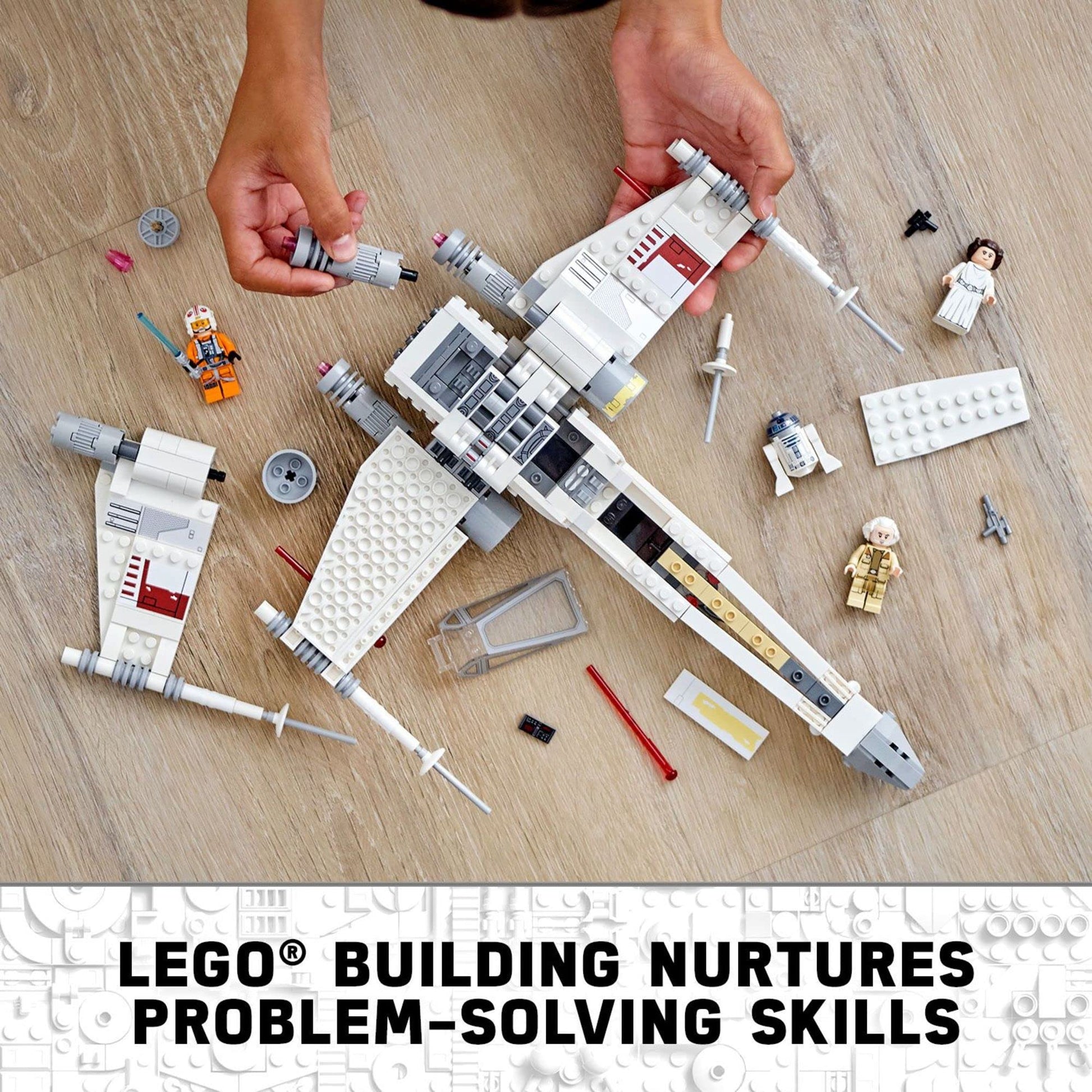 LEGO Star Wars Luke Skywalker's X-Wing Fighter 75301 Building Toy Set - Princess Leia Minifigure, R2-D2 Droid Figure, Jedi Spaceship from The Classic