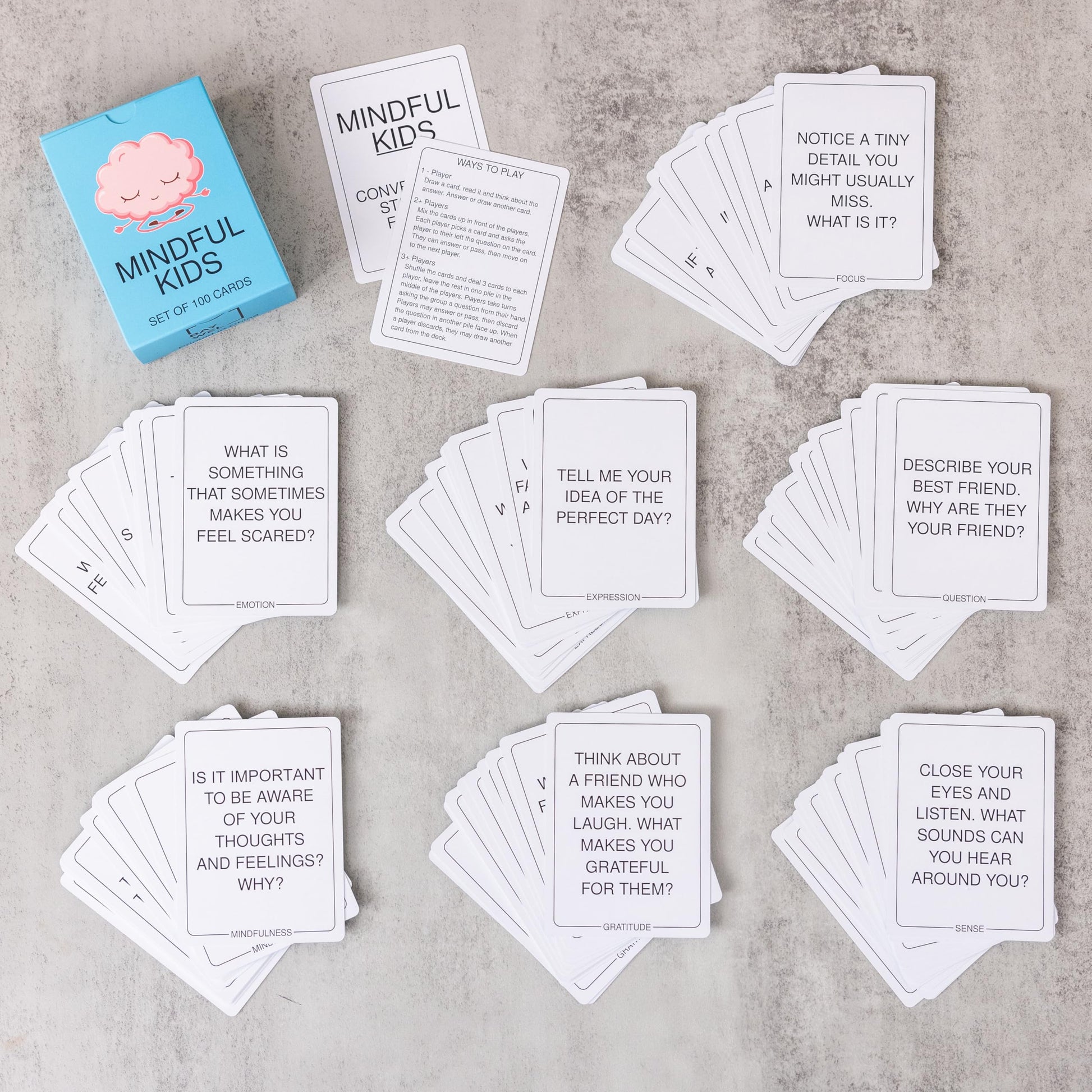 BayWel - 100 Mindfulness Conversation Cards for Kids - Enable Meaningful Conversations with Kids
