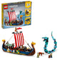 LEGO Creator 3 in 1 Viking Ship and The Midgard Serpent, Transforms from Amazing Ship to Viking House or Fenris Wolf Figure, Gifts for Kids, Boys, and