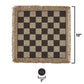 3-in-1 Mini Checkers Rug + Classic & Mega Tic Tac Toe - Portable Compact 12" x 12" Reversible Checkerboard Rug - Travel, Parties, Games on The Go
