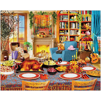 White Mountain 1000 Piece Jigsaw Puzzle Autumn and Fall, Thanksgiving Day