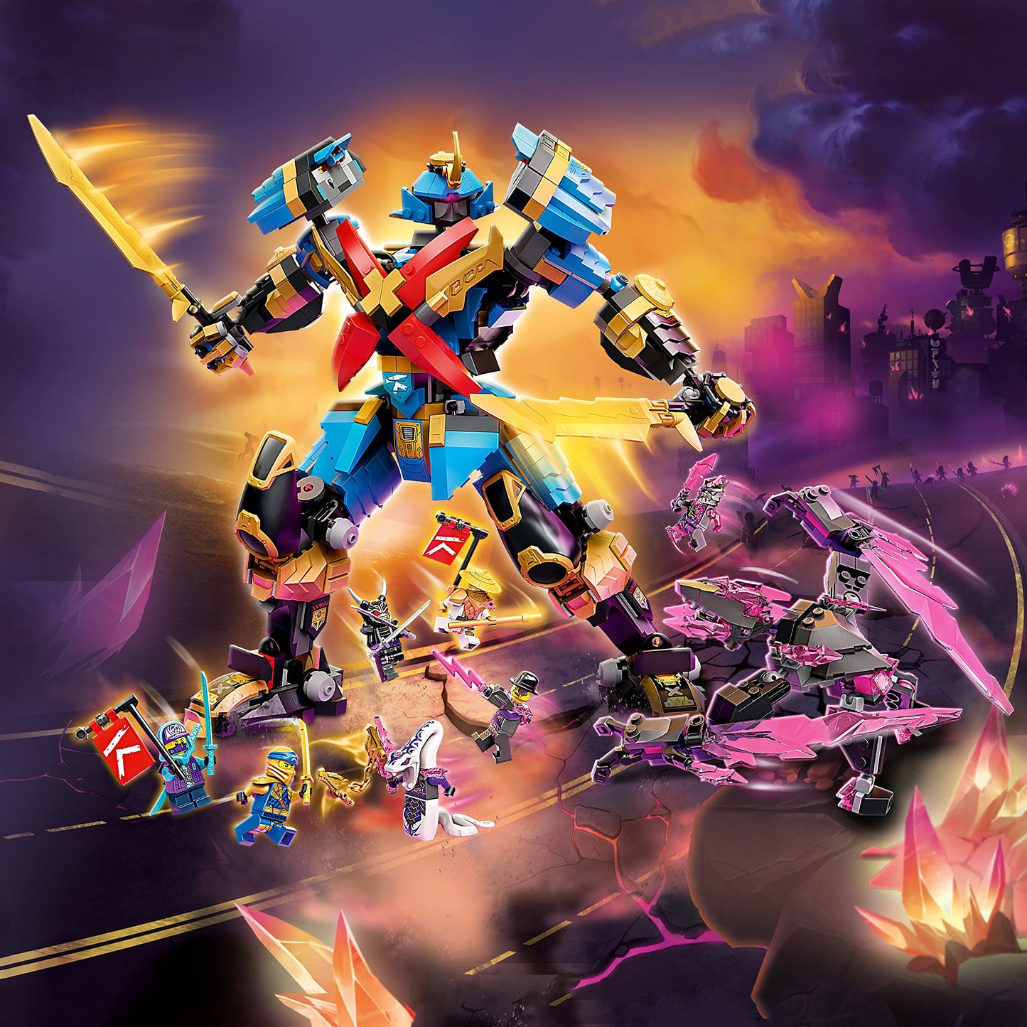 LEGO NINJAGO Nya's Samurai X MECH Action Figure, 71775 Robot Ninja Toy with Golden Jay Plus 7 Minifigures