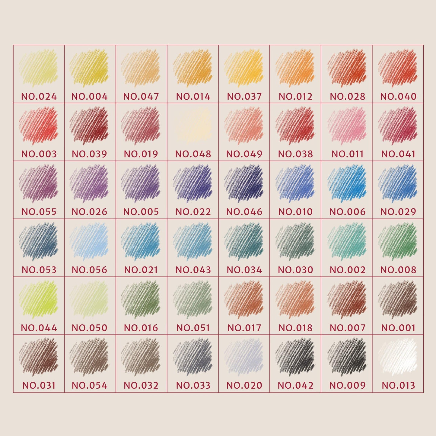 Conté à Paris Colour Pastel Carré Wood Box, Set of 48, Assorted