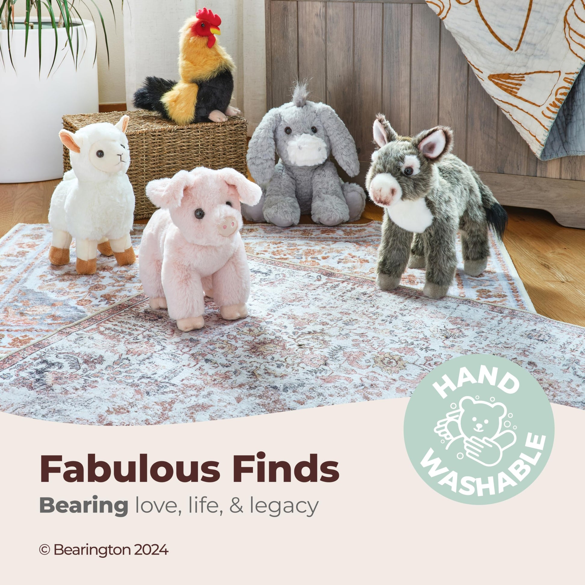 Bearington Collection Donny Plush Donkey Stuffed Animal, 10.5 Inch - Weighted Donkey Stuffed Animal