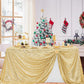 FYLEDAEE Light Gold Sequin 60X102 inch Rectangle Table Cloths for Parties, Glitter Large Overlay Table Cover Fitted 6 FT Cake Tables for Christmas