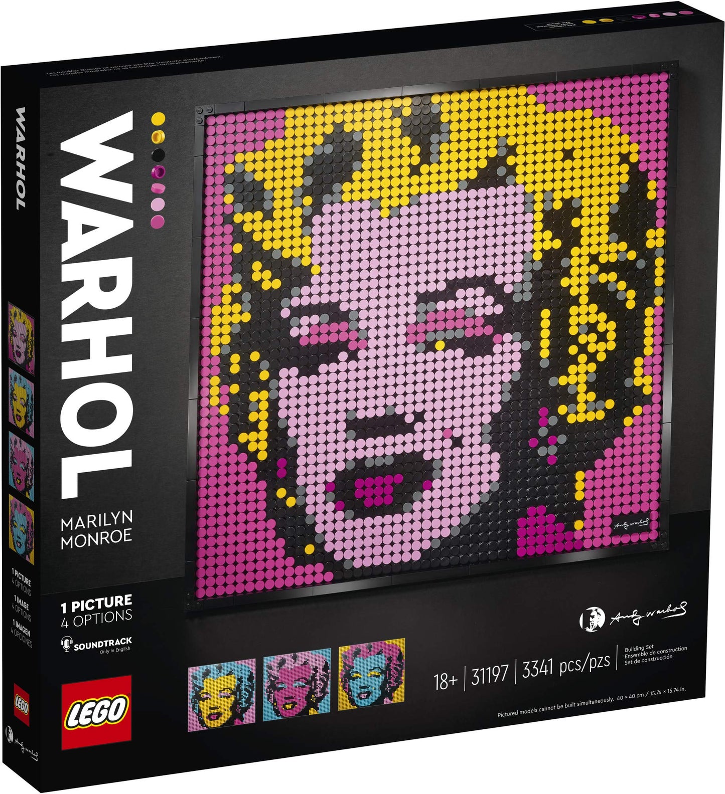 LEGO Art Andy Warhol’s Marilyn Monroe 31197 Collectible Building Kit for Adults; an Excellent Gift for Adults to Make Stunning Wall Art at Home and