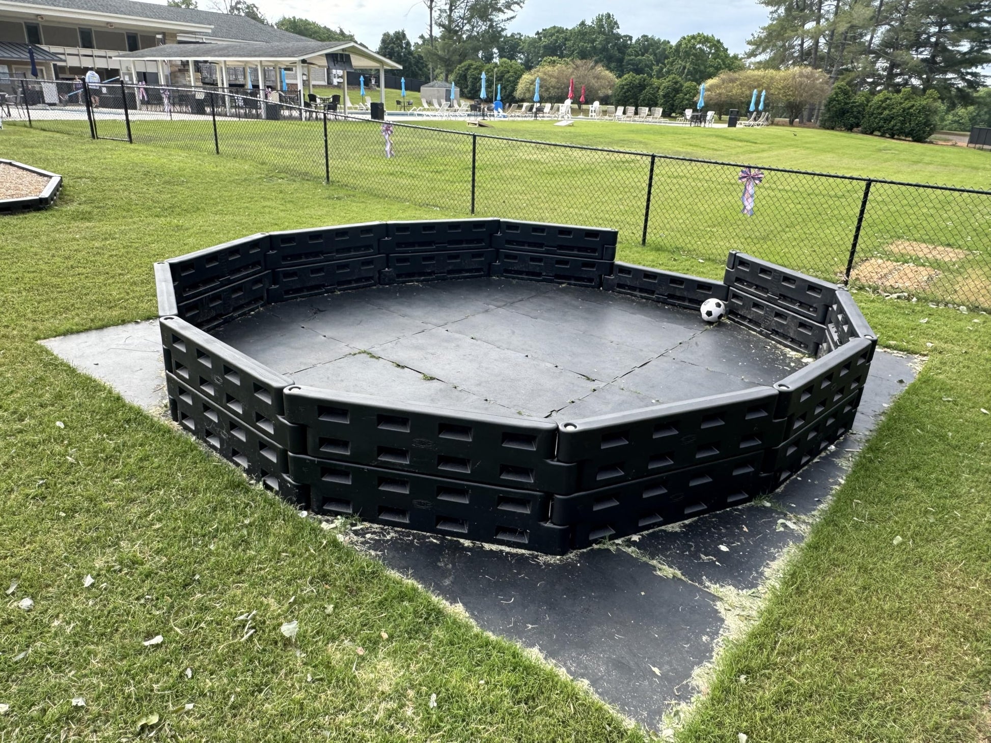 Gaga Ball Pit w/Steel Spike - Inground Mount - Easy Setup for Outdoor Use - Perfect for Schools, Churches, Camps, Municipal and Home Use - Made in
