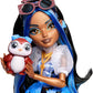 Monster High Doll, Robecca Steam in Blue Blouse and Black Shorts with Pet Penguin Captain Penny and 7 Accessories Like Flying Goggles and Purse