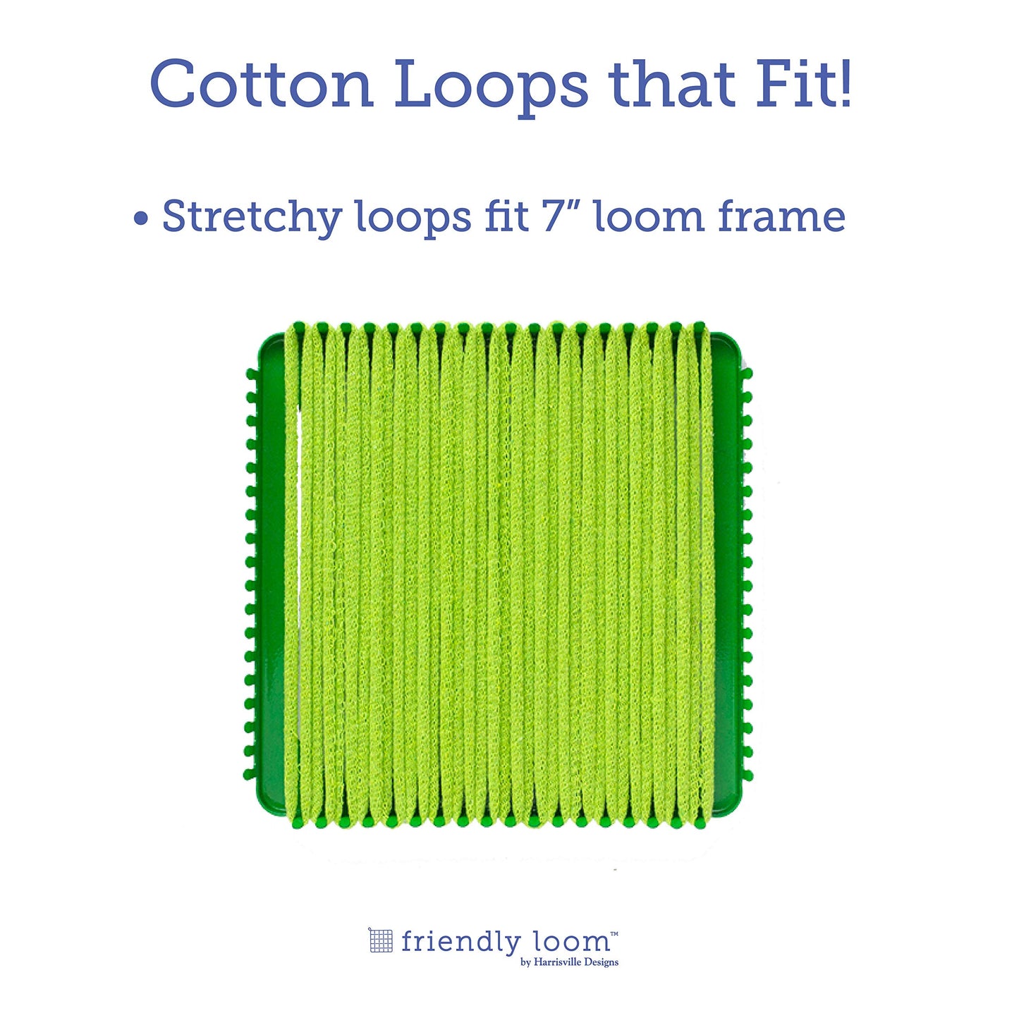 Harrisville Designs Friendly Loom Lime Color Potholder Cotton Loops 7" Traditional Size Loops Make 2 Potholders, Weaving Yarn Crafts Activities