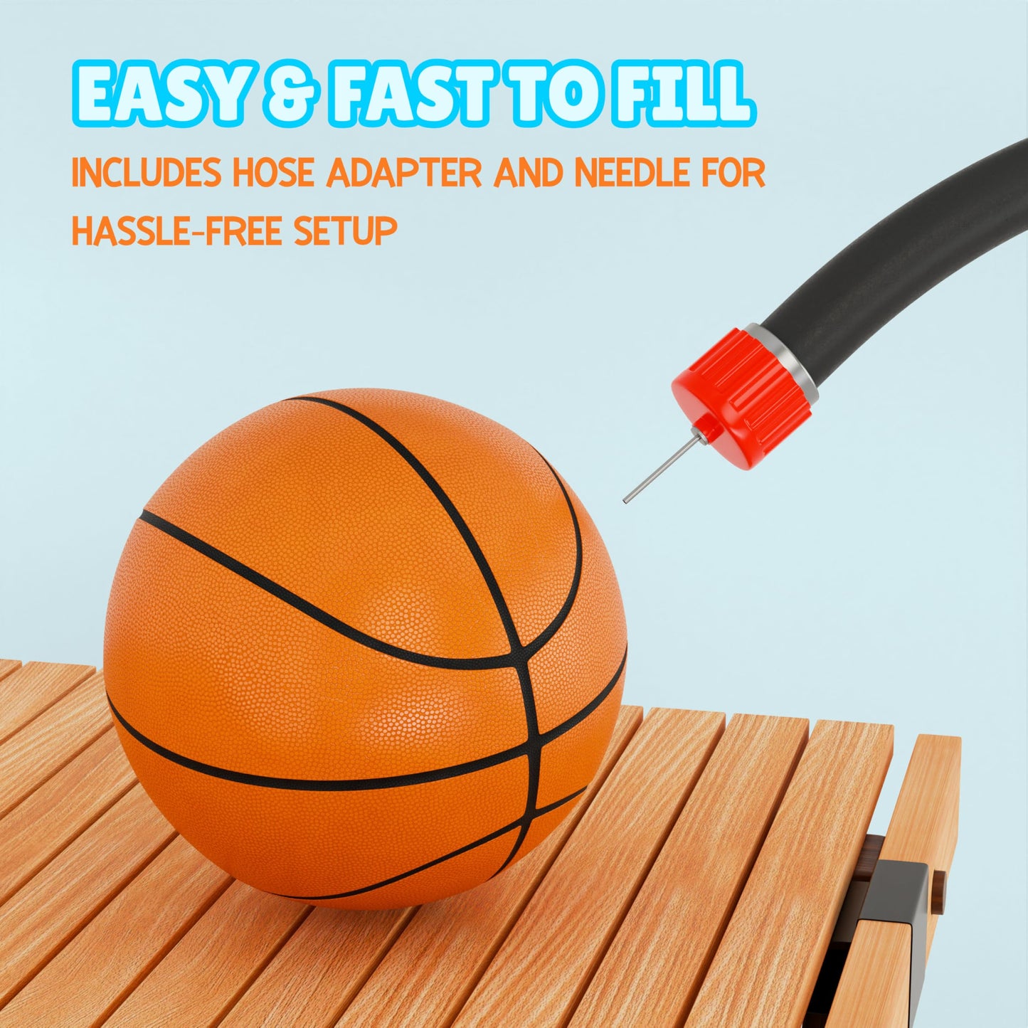Underwater Pool Basketball, Water-Filled Ball with Textured Grip, 6.5 in