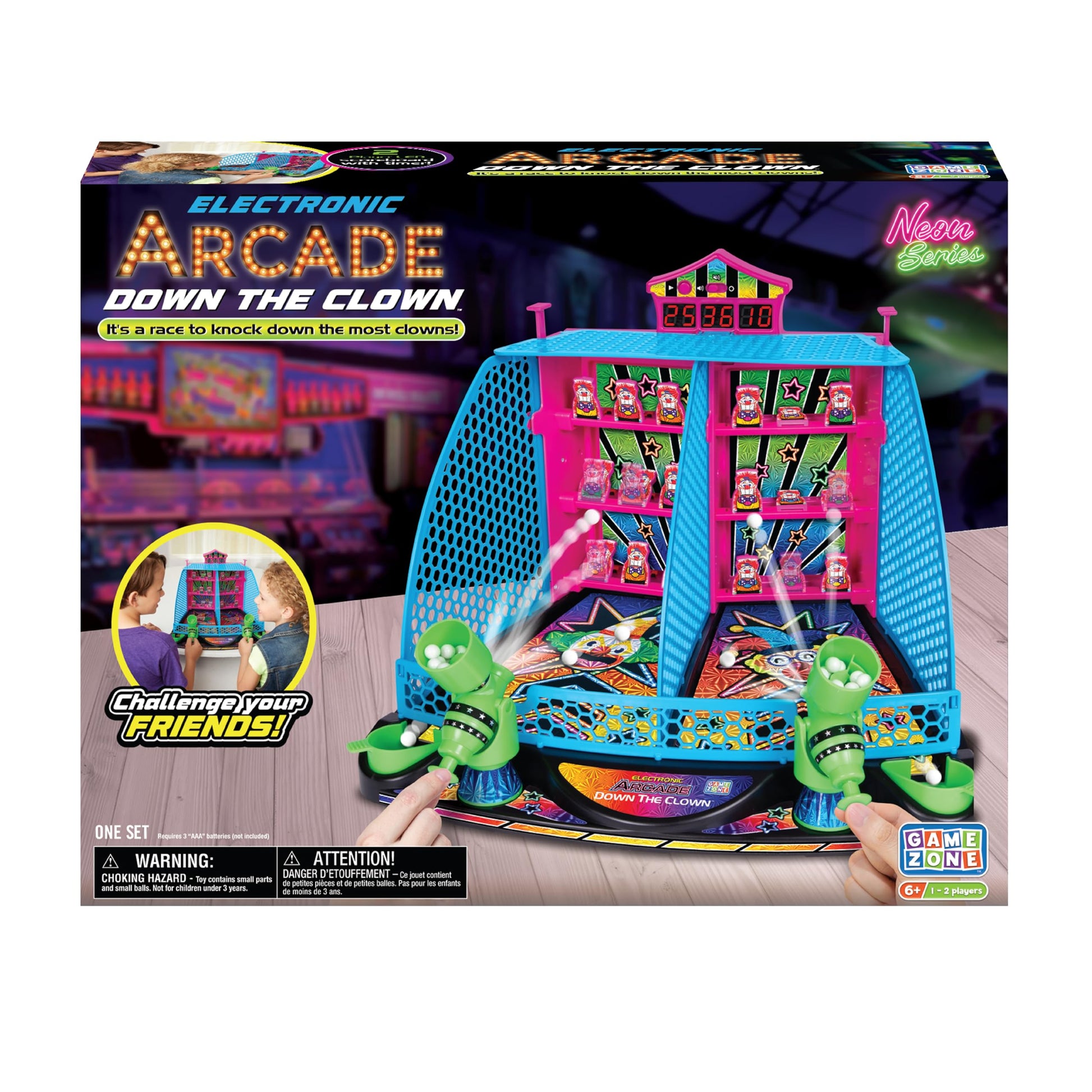 Kidoozie - Electronic Arcade Down The Clown - Electronic Tabletop Arcade Game for Kids, Lights and Sounds Family Skill Toy, Ages 4+
