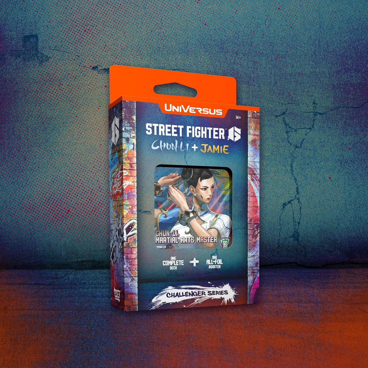 UniVersus: Street Fighter 6: Challenger Series - Chun-Li & Jamie - Deck Building Card Game, Ready to Play Character Deck, 6 Foil-Alt Art Booster Cards