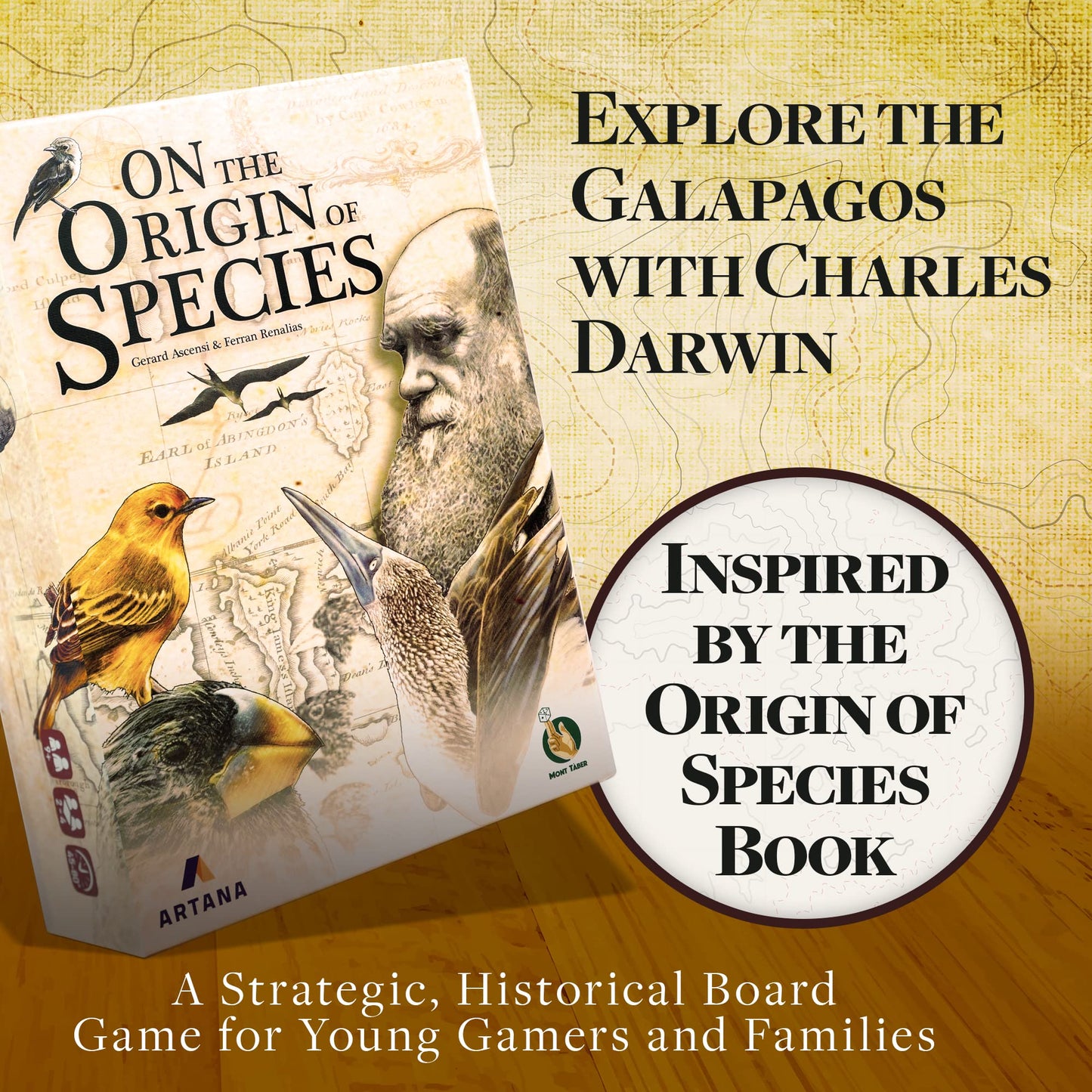 On The Origin of Species | An Evolutionary Research Board Game by Artana Games | Charles Darwin's Trip Through the Galapagos as a Strategic Science