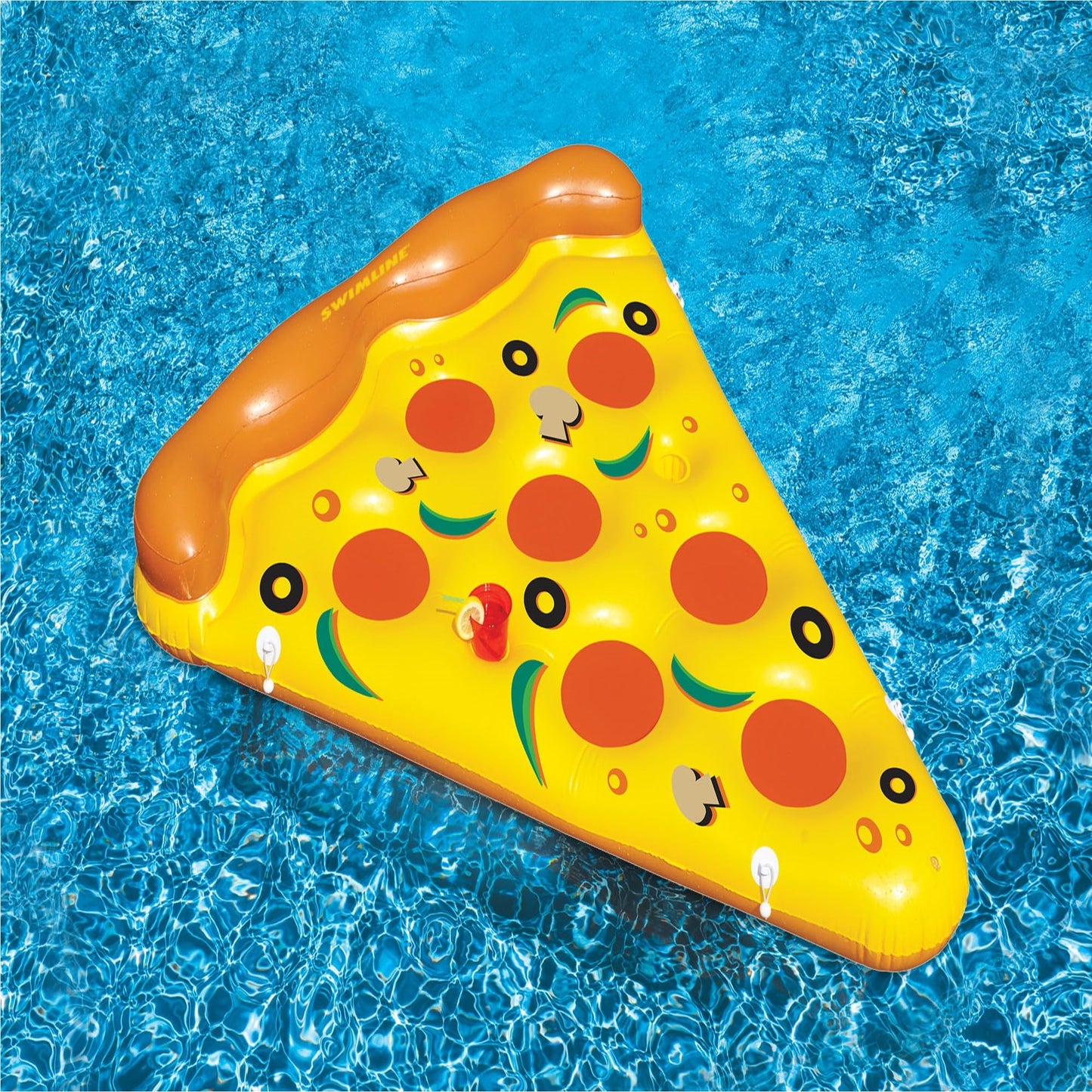 Inflatable Yellow and Orange Pizza Slice Swimming Pool Float Raft - 72"
