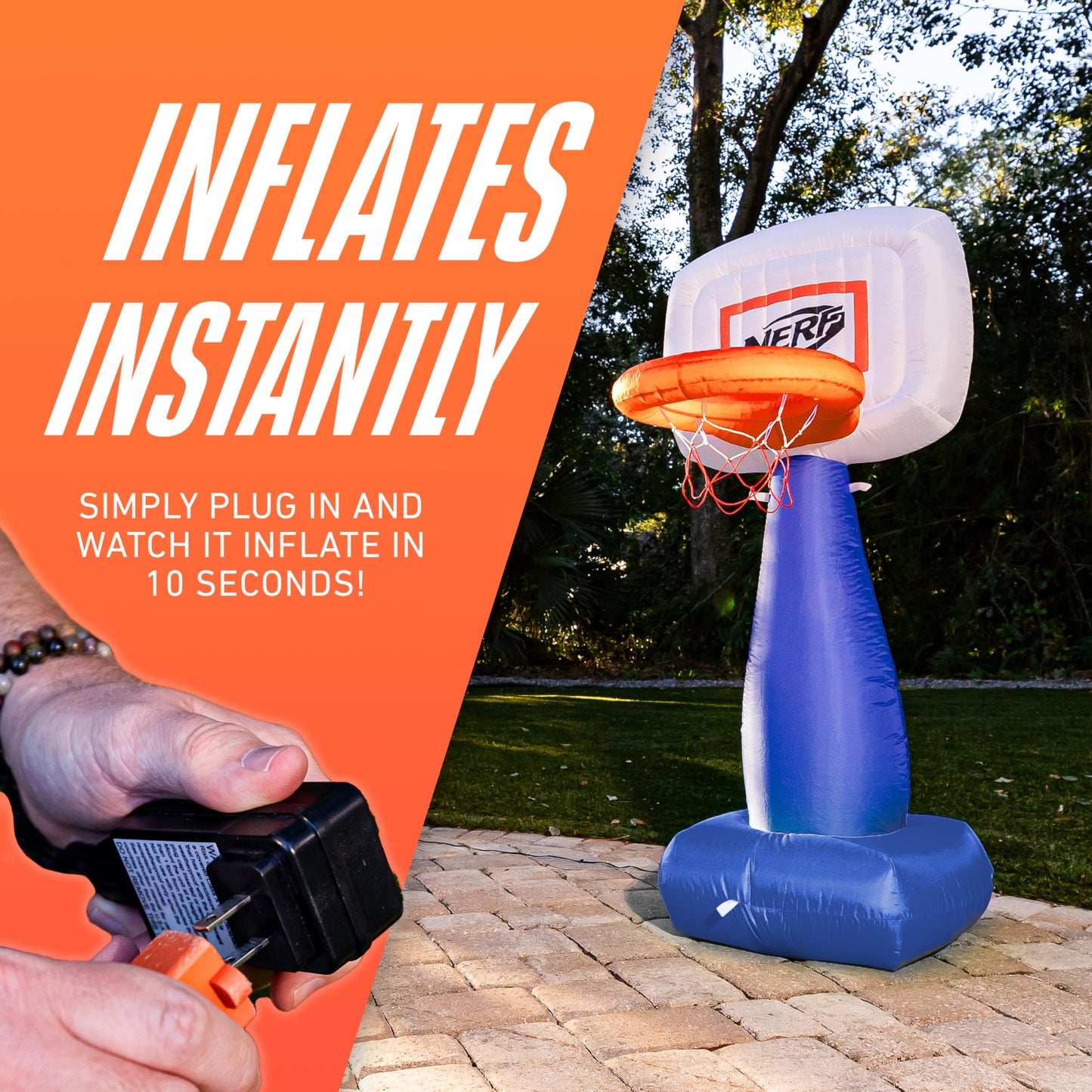 Franklin Sports NERF AirHoop Inflatable Basketball Set
