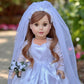 Princess Kate - 4 Piece 18 inch Doll Outfit - Royal Wedding Dress with White Shoes and Tulle Veil - (Doll Not Included)