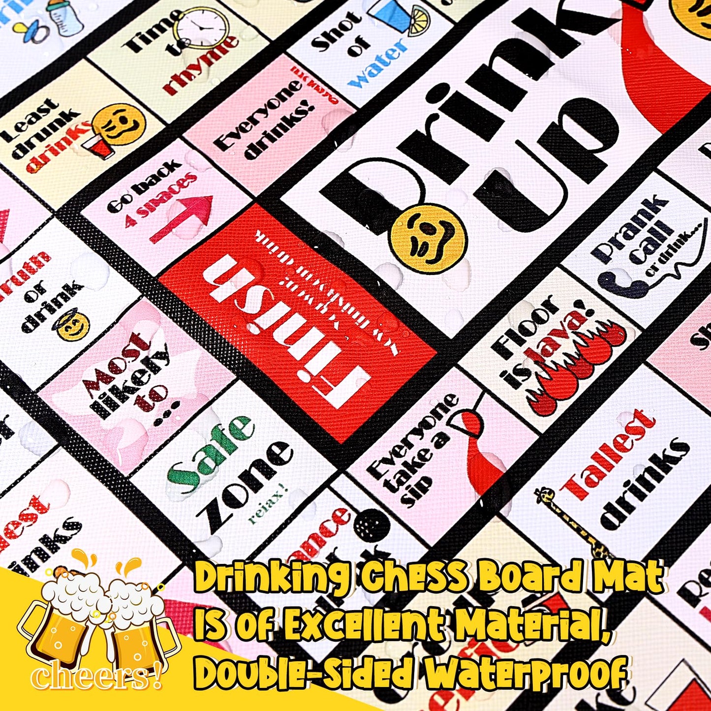 IISVCUNY Wonderful Game Drink up Board, Drinking Board Games for Adults, Funny Drinking Games, Ideal for Girls' Night and Bachelor Party, Suitable
