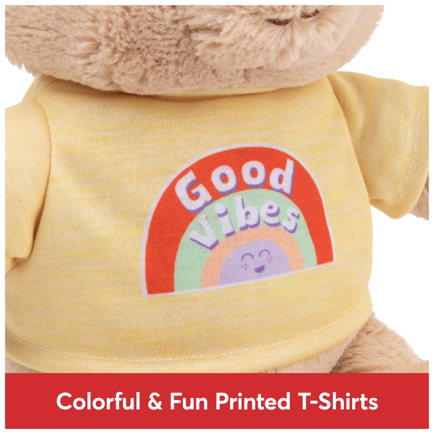GUND Sustainably Soft “Good Vibes” 12” Bear with Yellow T-Shirt, Ages 0+