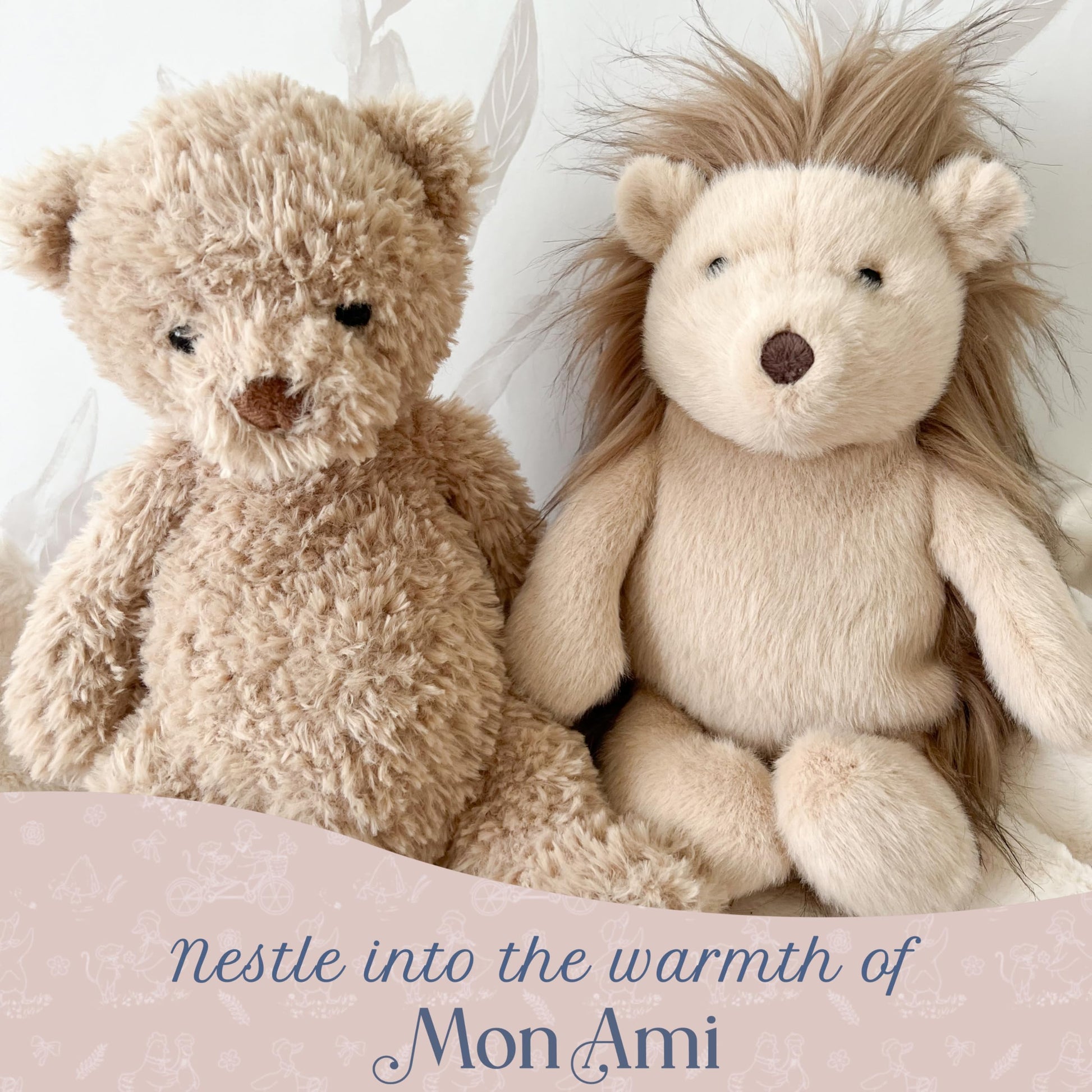 MON AMI Marshmallow Bear 12-Inch Stuffed Animal, Soft Teddy Bear Plush